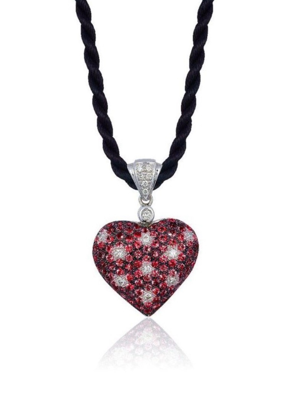 LE VIAN White Gold Ruby & Diamond Pendant Necklace - NIB